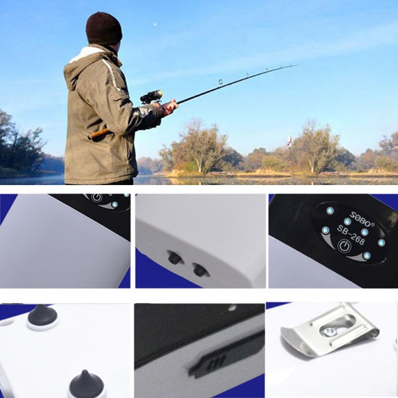 Zuurstof Pomp Compressor Voor Aquarium 8800Mah Aquarium Accessoires Uitlaat Draagbare Ultra Stille Power Luchtpomp