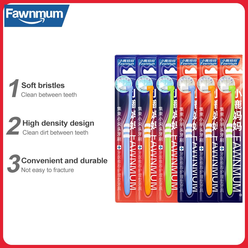 Fawnmum Orthodontische Tandenborstel Puntige en Platte Kop Zacht Haar Correctie Schone Tanden Kloof Floss Mondhygiëne Tanden Bretels 1 Stuks