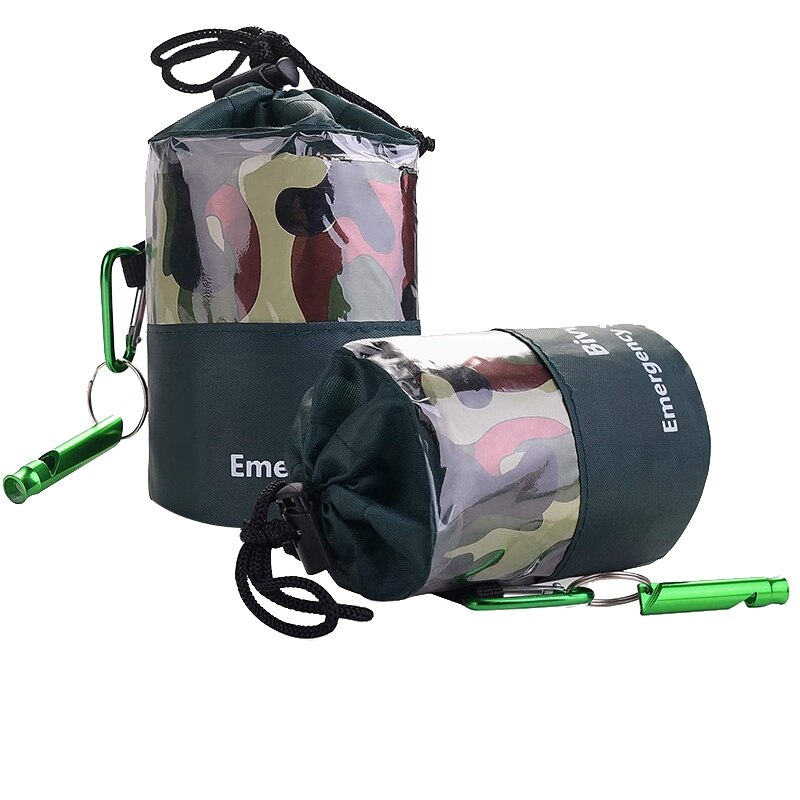 Camping Notfall Schlafsack Camo Sack Ultraleicht Wasserdichte Thermische Raum Decke Überleben Kits für Outdoor Camping