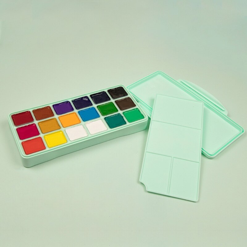 Juego de pintura Gouache, 18 colores vibrantes, pinturas no tóxicas con paleta de Estuche portátil para artistas, lienzo con pintura de acuarela