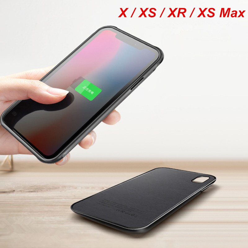 Leioua ladda batteriskal 5000 mah för iphone x xs xr xs max batterifodral power separat trådlös laddning batterifodral