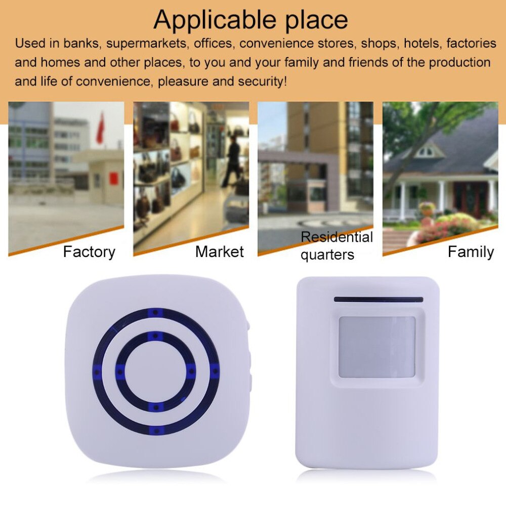 Wireless Digital Doorbell with PIR Sensor Infrared Detector Induction Alarm Door Bell Home Security Brand
