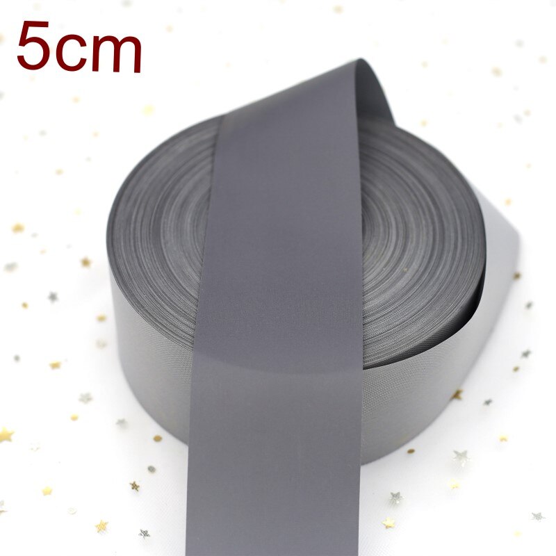 1.5/2/2.5/5Cm Hoge Reflecterende Zilveren Lint Synthetische Stof Veiligheidswaarschuwing Diy Hand Naaien Pakket Kleding Schoenen Accessoires: 5cm silver 2meter