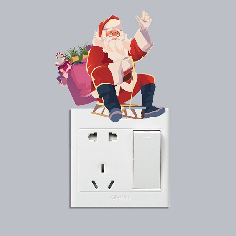 Christmas Switch Stickers Wall Switch Decoration Stickers Christmas Removable Wall Stickers