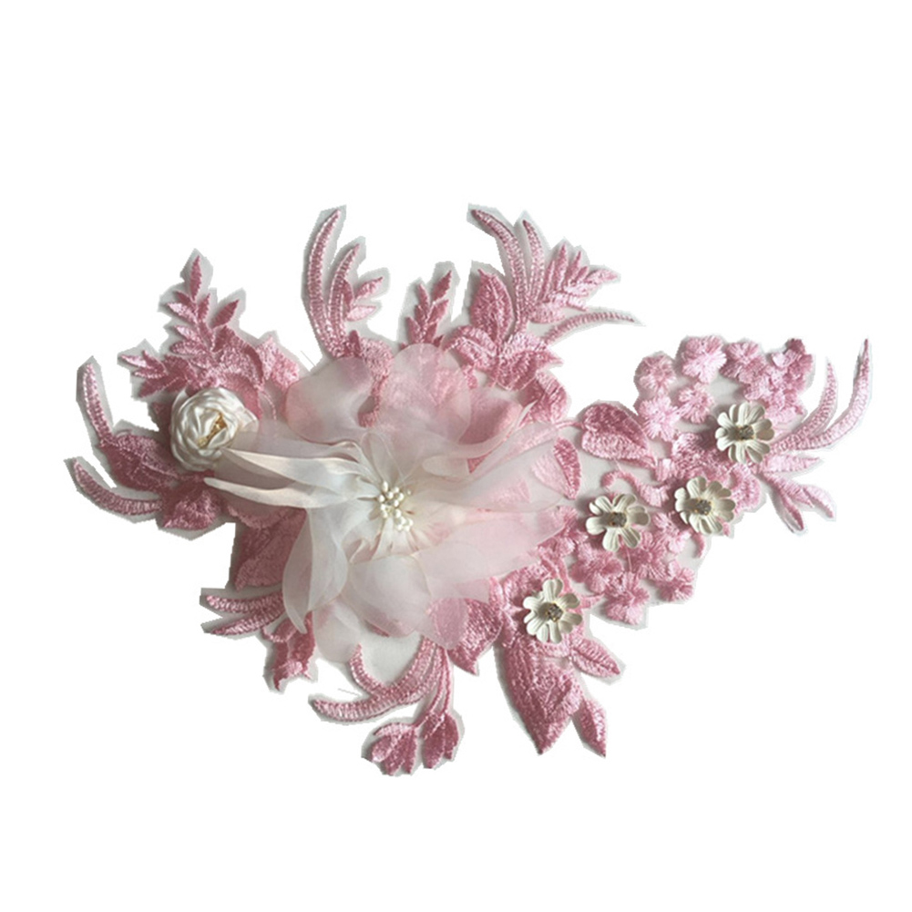 3D Lace Flower Embroidery Patch Bridal Sewing Fabric Sewing Sticker Applique Cute Patches On Clothes DIY Accessory