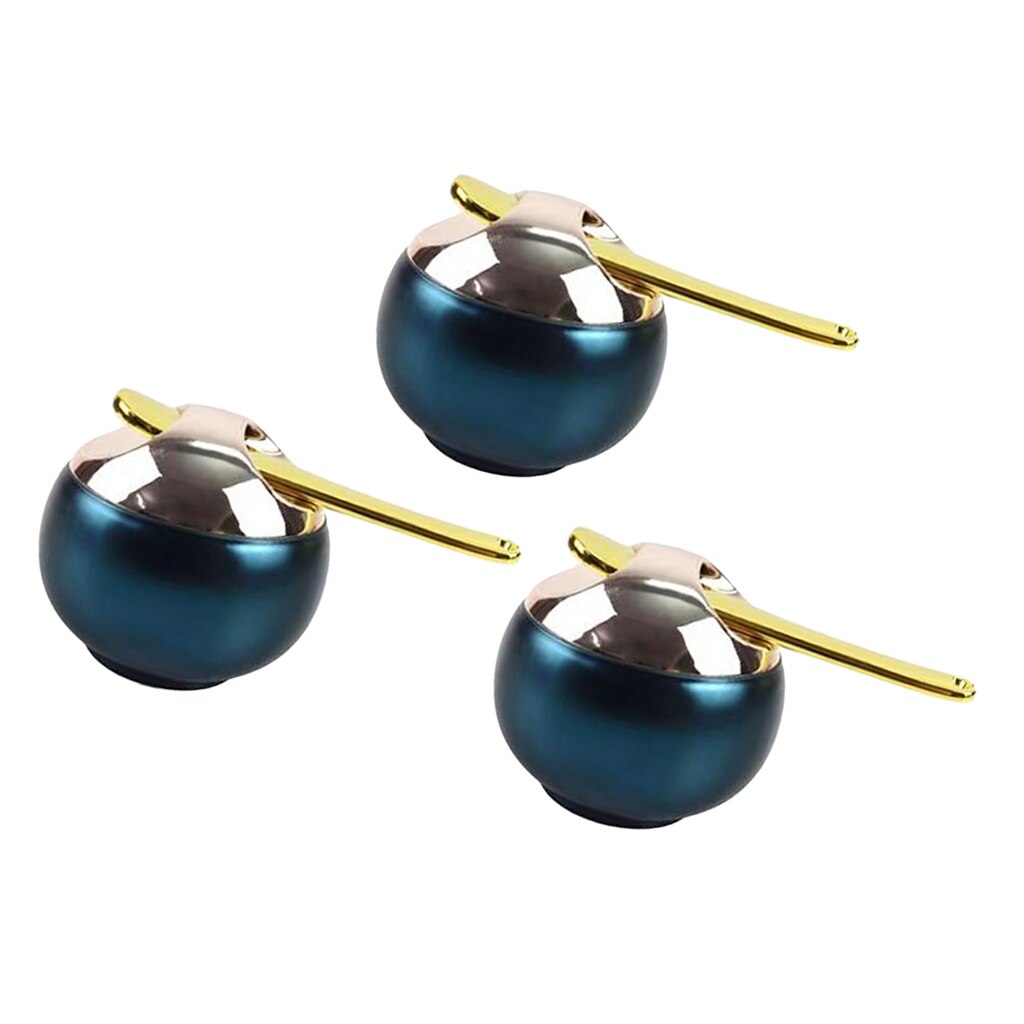 Set Of 3 8ml Blue Lip Balm Storage Jar Makeup Lipstick Pot Container Case