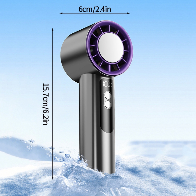 Upgraded Electric Mini Fan Refrigeration Handheld Fan USB Rechargeable Portable Cooling Fan Air Cooler: Blue