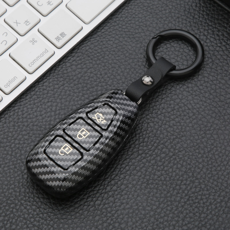 Carbon Fiber Remote Car Key Case Shell For Ford Fiesta Mondeo Ecosport Kuga Focus ST C-Max B-Max Focus 3 MK3 MK4 escape key bag: Gold