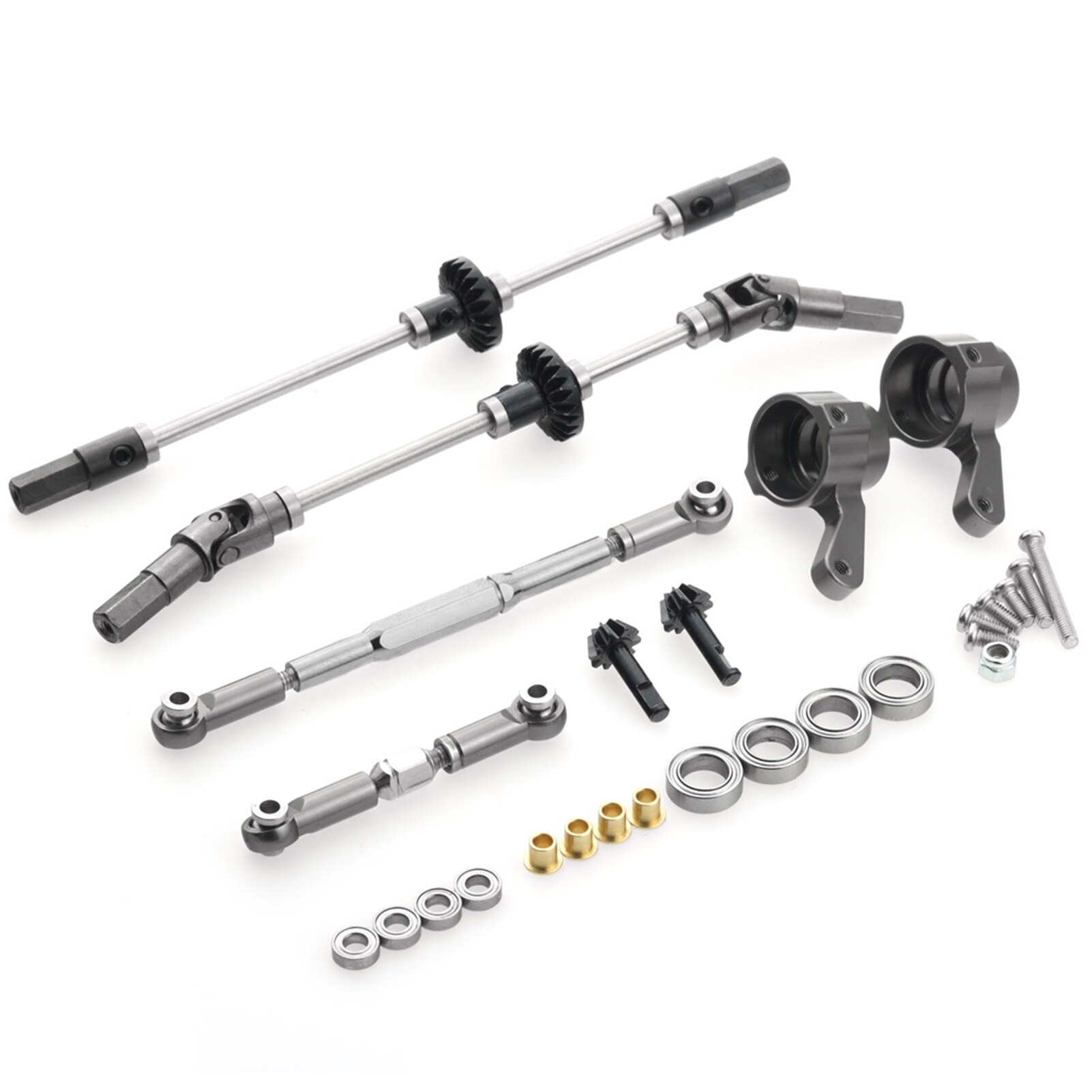 Vorne Medium Hinterachse und Getriebe Set Metall Ersatz für WPL RC Militär Lkw:  Front Rear Axl Set