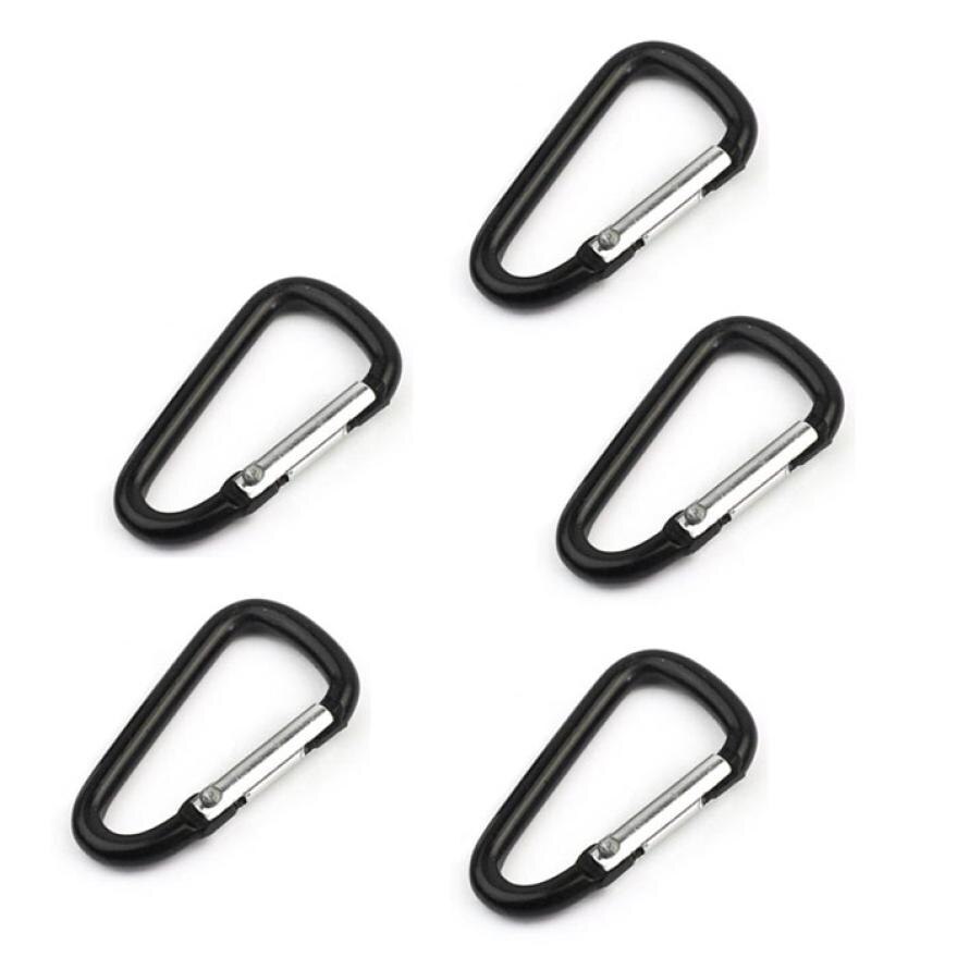 Klimmen Karabijnhaak 10 Stuks 5Pcs 2 Stuks Zwart Aluminium D Lente Wandelen Snap Clip Haken Sleutelhanger APrr21