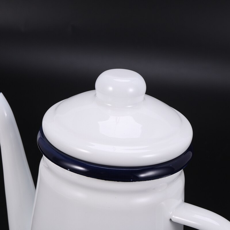 1.1L High-Grade Enamel Coffee Pot Pour over Milk Water Jug Pitcher Barista Teapot Kettle for Gas Stove and Induction Cooker