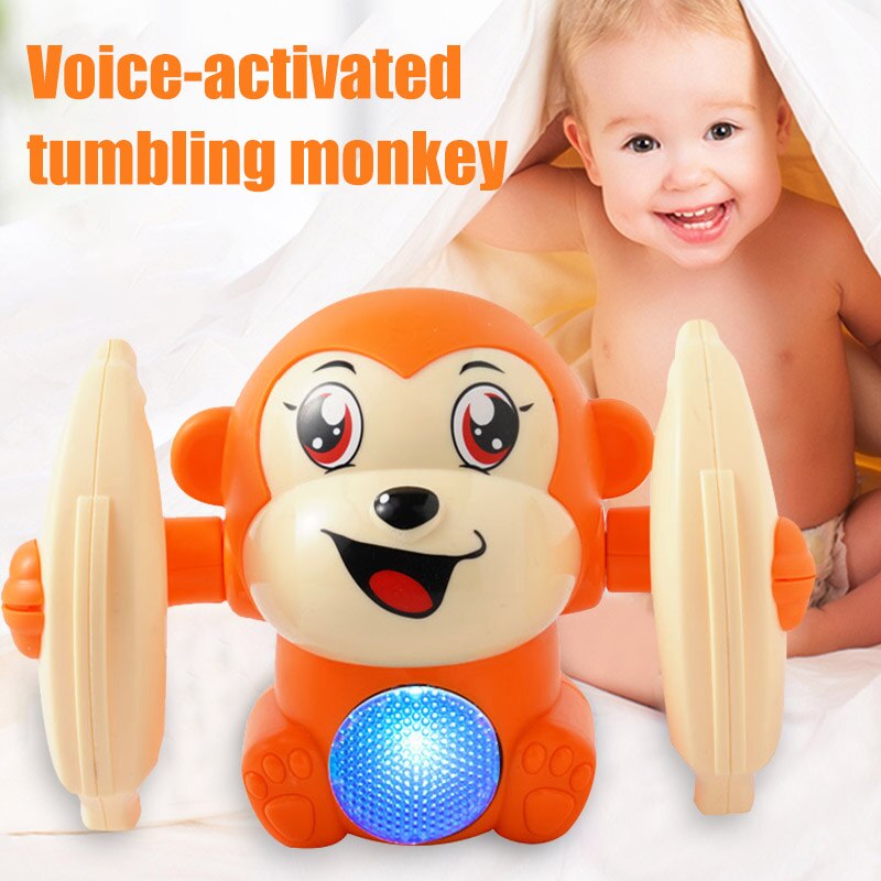 Baby Voice Control Rolling Aapje Speelgoed Lopen Zingen Hersenen Spel Kruipen Elektrische Speelgoed