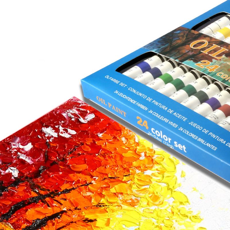 Pigmento para dibujo de pintura al óleo , 24 colores, juego de tubos de 12ml, suministros de arte para principiantes,