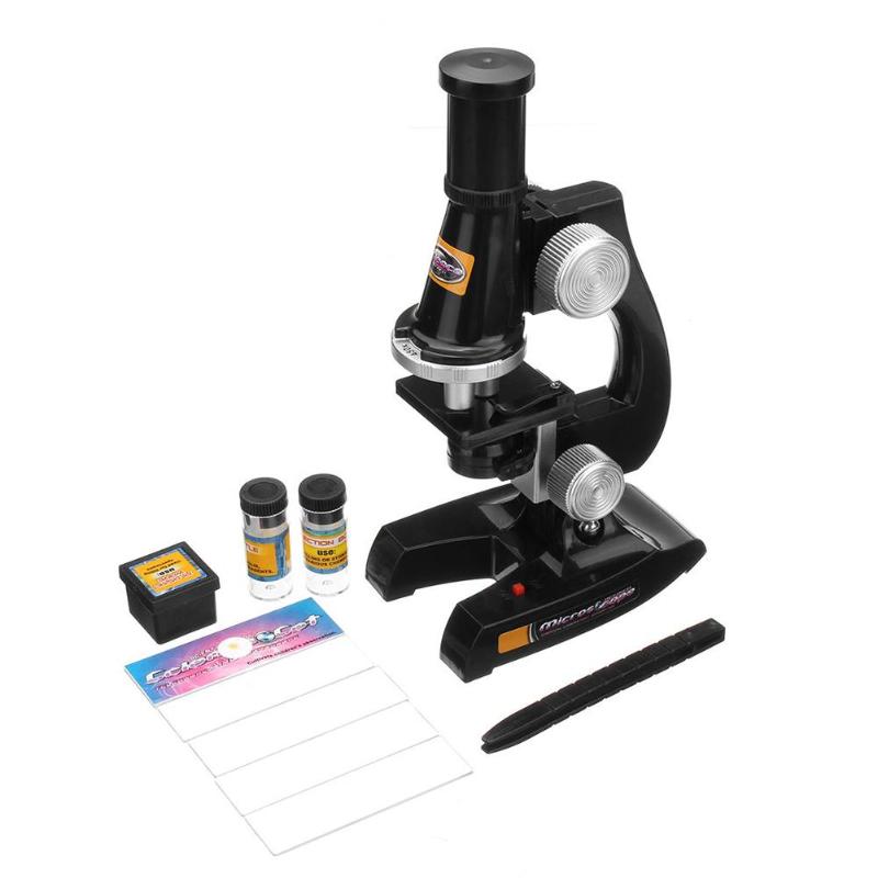 Microscope Kit Lab LED 100X-400X-1200X Home School Science Educational Toy Refined Biological Microscope for Kids Child