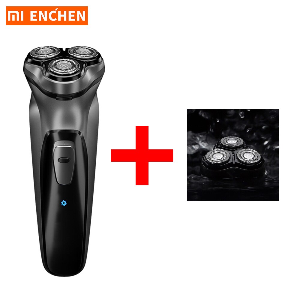 Afeitadora eléctrica Xiaomi Enchen para hombres, afeitadora de barba, cortadora de barba, BlackStone, afeitadora facial 3D, afeitadora de barba tipo C, cortadora recargable por USB: Black