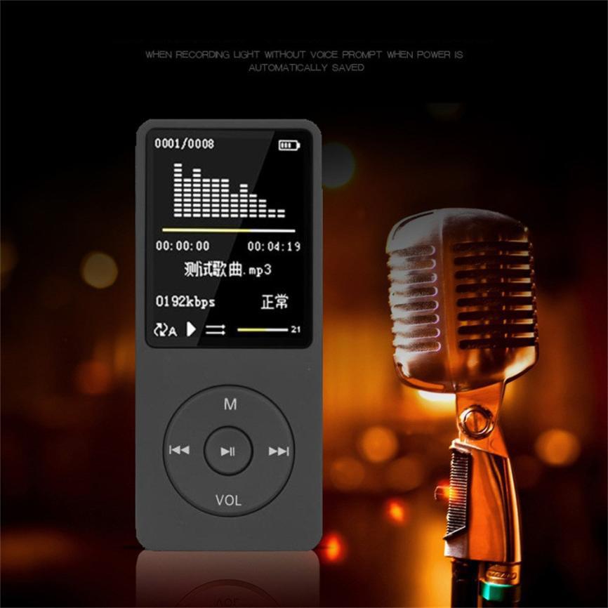 Bærbar  mp4 tabsfri lyd musikafspiller fm-optager walkman-afspiller mini support musik, radio, optagelse, support 128gb tf-kort
