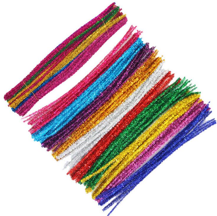 100 st glitter chenille stjälkar piprensare barn leksaker pyssel hantverk pyssel pyssel pyssel barn pedagogiska leksaker gyh