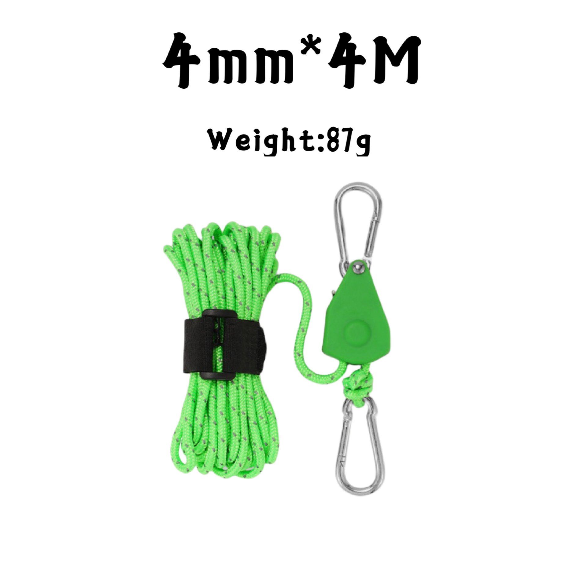 4/5M Camping Touw Tent Verstelbaar Touw Sluiting Vaste Gesp Poelie Spanner Ratelhangers Lampjes Camping Luifel Windtouw: green