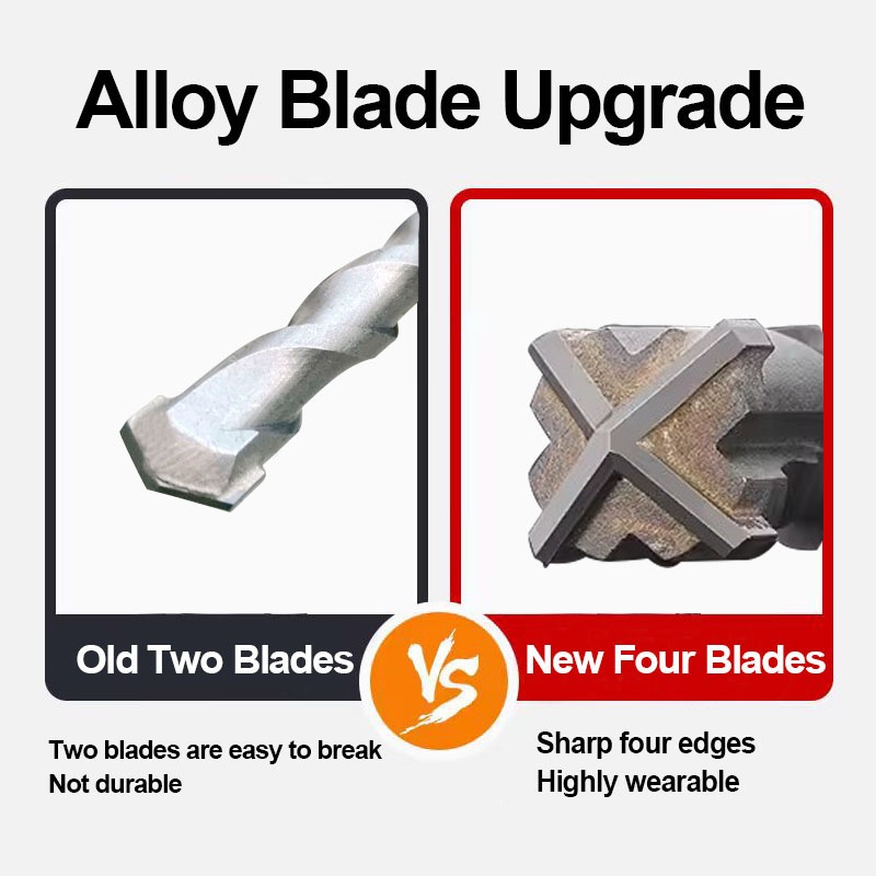 8-32mm Concrete Drill Bit 350mm Length Cross SDS Plus Slot Masonry Hammer Impact Drill Bit for Drilling Hole in Walls and Stones