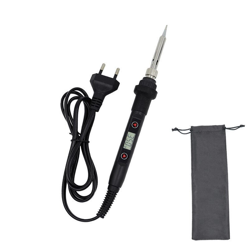110V electric soldering iron set digital intelligent display temperature adjustable 60W rapid heating 220V welding torch: Black / EU