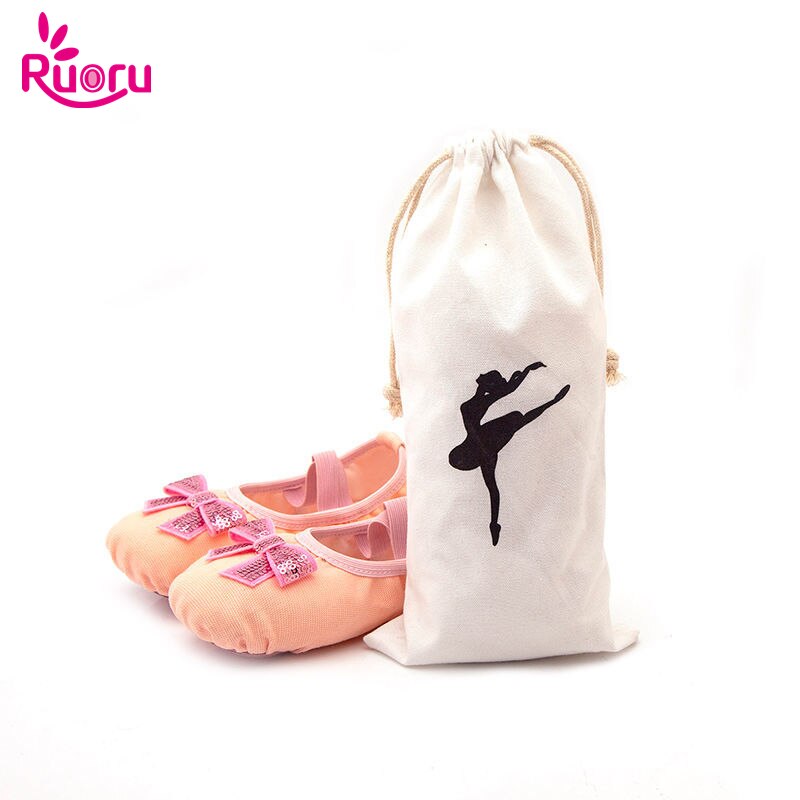 Ruoru-Bolsa de Ballet con cordón para niñas, bolso de Color blanco para zapatos de punta de bailarina, bolsos, accesorios de baile