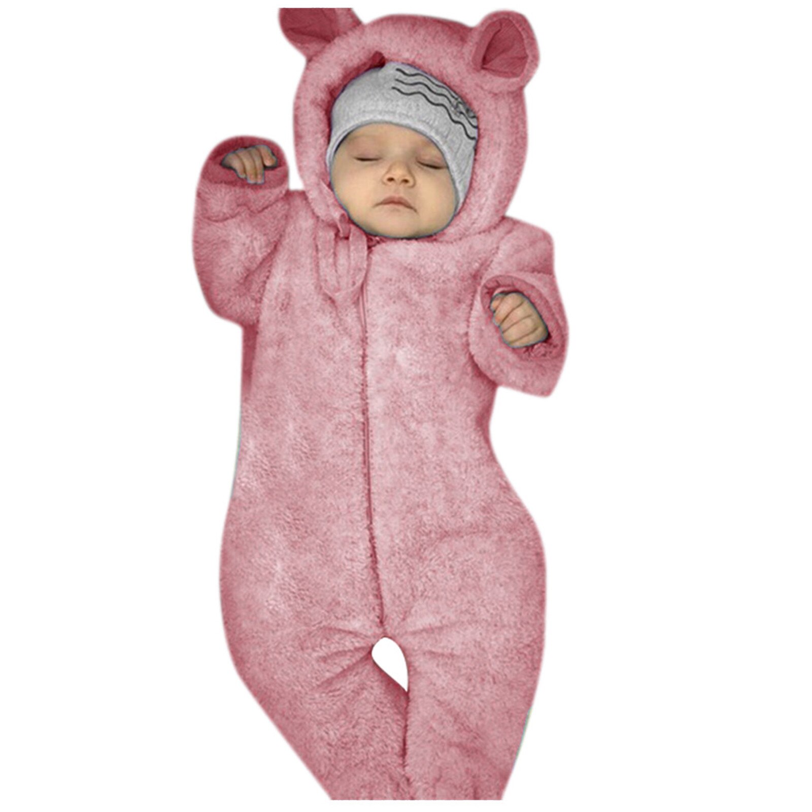 Pasgeboren Baby Jongens Meisjes Kleding Katoen Kinderen Romper Lange Mouw Winter En Herfst Uitloper Kleding Детская Одежда Warm: Hot Pink / 60