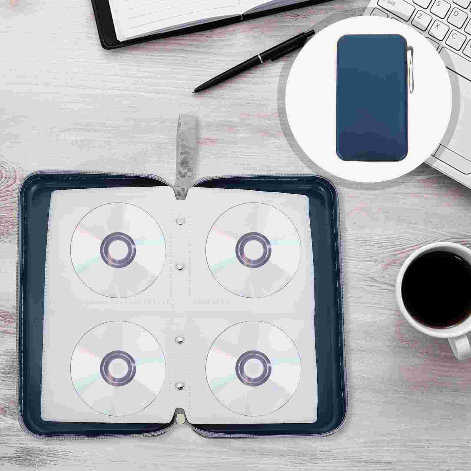 Handheld Holder Case 80 Capacity Zipper Storage Bag Accessory for Home Car: Blue