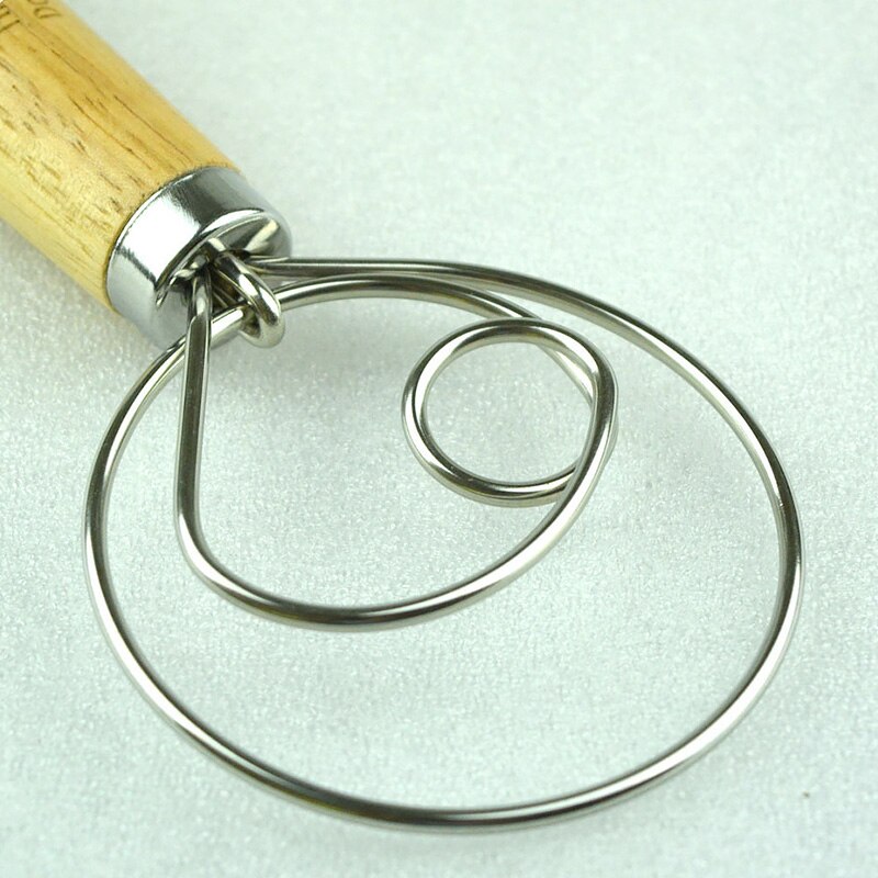 Batidor de huevos, agitador de bobina de harina, batidor danés, palo de madera de roble, manejo de la licuadora de cocina, batidor de huevos, herramientas manuales, utensilio mezclador de crema de huevo