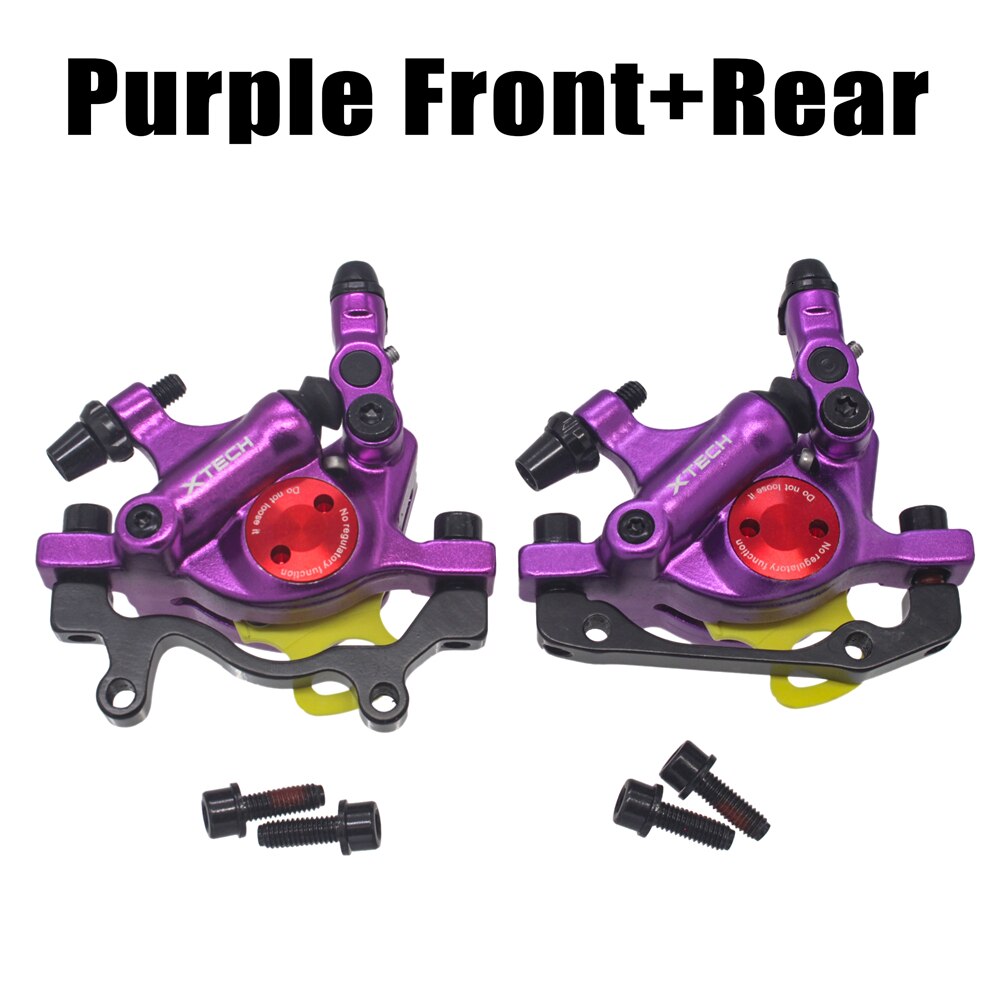 ZOOM XTECH Mountain Bike Hydraulic Disc Brake Calipers Line Pulling Disc Brake For MIJIA M365 Mi Electric Scooter With Rotors: Purple 1 Pair