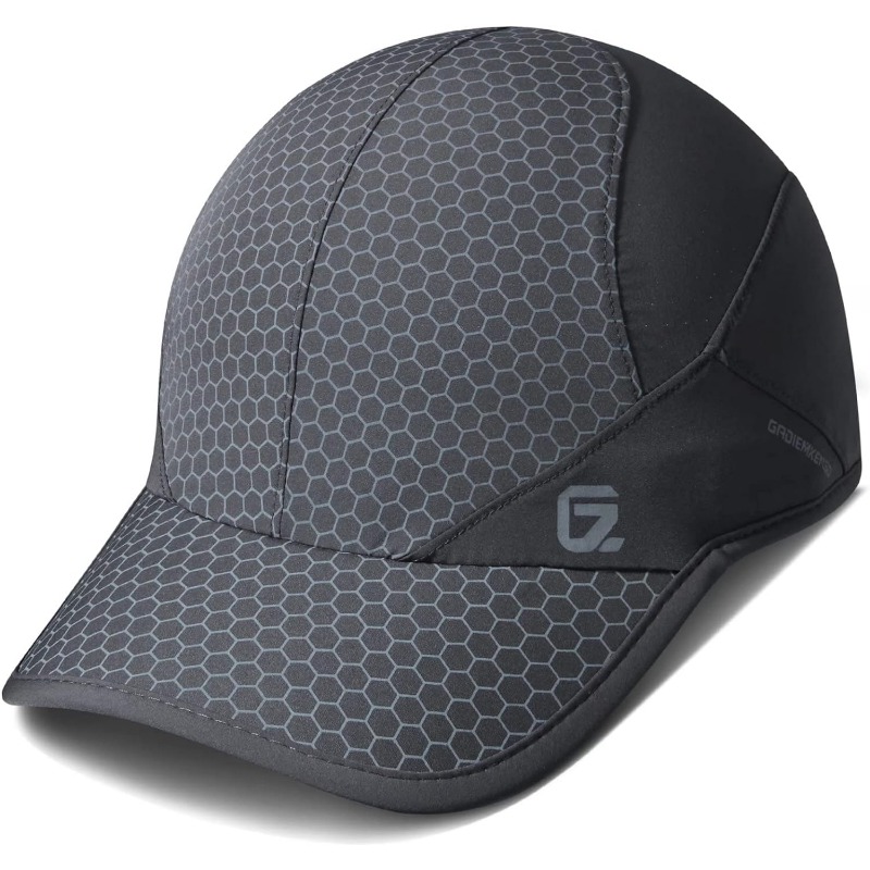 GADIEMKENSD Stretch Running Hat with Soft Brim, Quick Dry, Unstructured, Unisex-Adult: Dark Grey