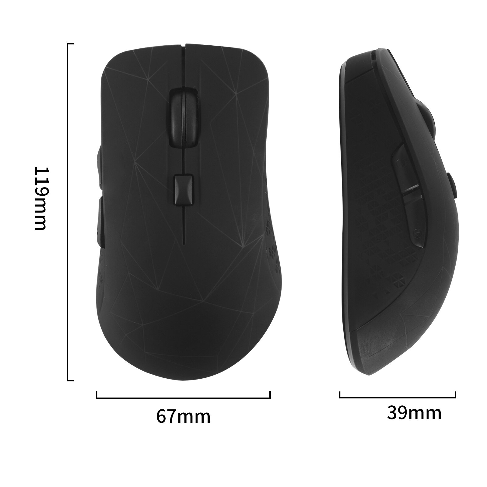Bluetooth 5.0 bezprzewodowa mysz 2.4G akumulatorowa kolorowa konstrukcja LED Mause 1600 DPI mysz optyczna z podkładką pod mysz na laptopa: Only Gaming Mouse