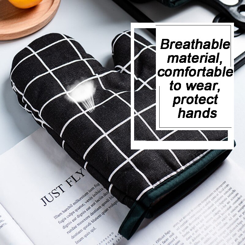 2pc/set Nordic Insulation Gloves Anti Scald Microwave Oven Gloves Cotton Hemp Insulation Mat Non-slip Kitchen Cooking Tools