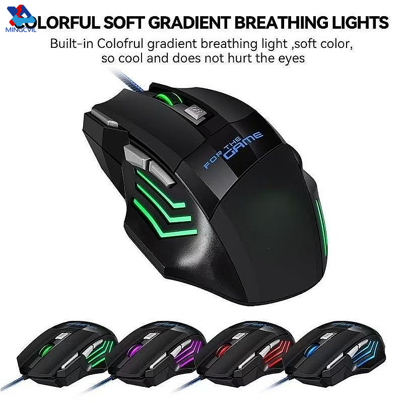 MINGCVIL Maus einstellbare DPI USB Gaming Maus RGB Hintergrundbeleuchtung Ergonomische Spiel Mäuse 7D Esports Wired Maus für Laptop PC Gamer