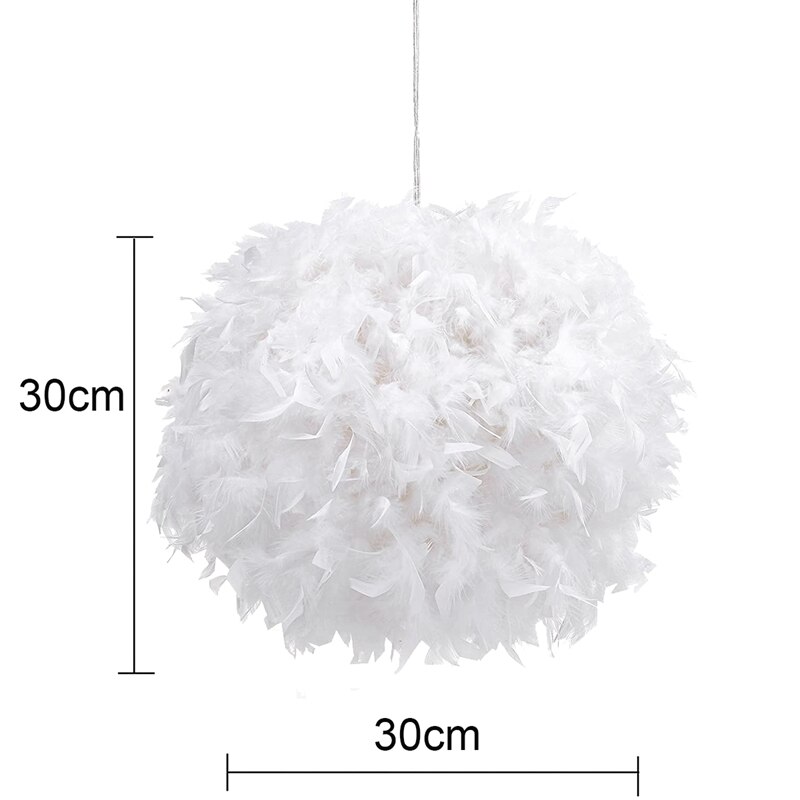Witte veren kroonluchter lampenkap voor de woonkamer eetkamer slaapkamer staande lamp en tafellamp veren lampenkap