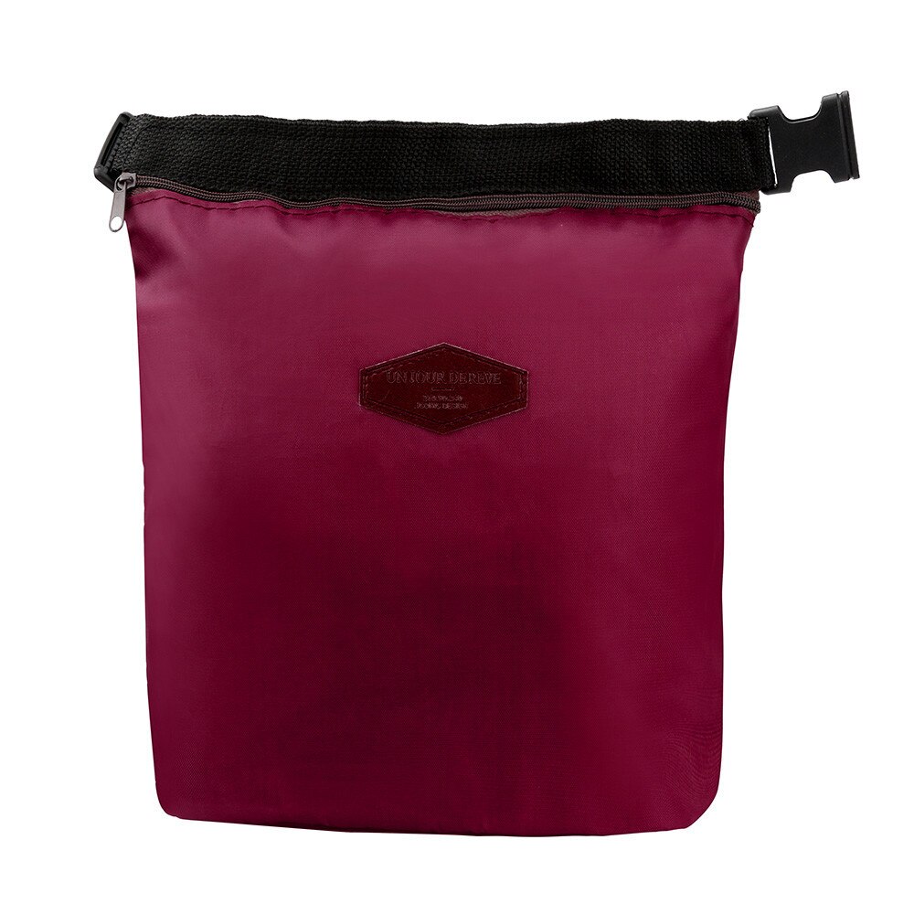 Lunch Bags Handbag Tote Portable Insulated Pouch Cooler Waterproof Food Storage Student School Food Storage Bags #YL5: Wine Red