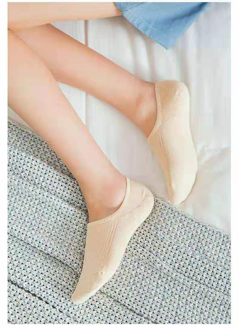 HUAYA Summer Women No Show Socks Invisible Cotton Double Cylinder Casual Non-slip Short Boats Socks Ankle Femmes Ladies Low Cut