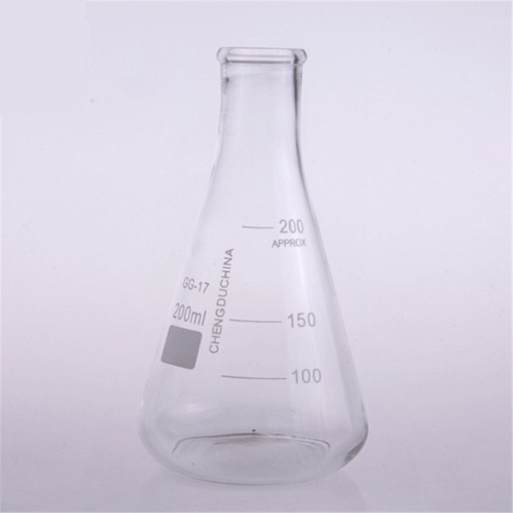 200ml,Glass Erlenmeyer Flask,Glass Conical Flask,Narrow Neck ,Laboratory Glassware