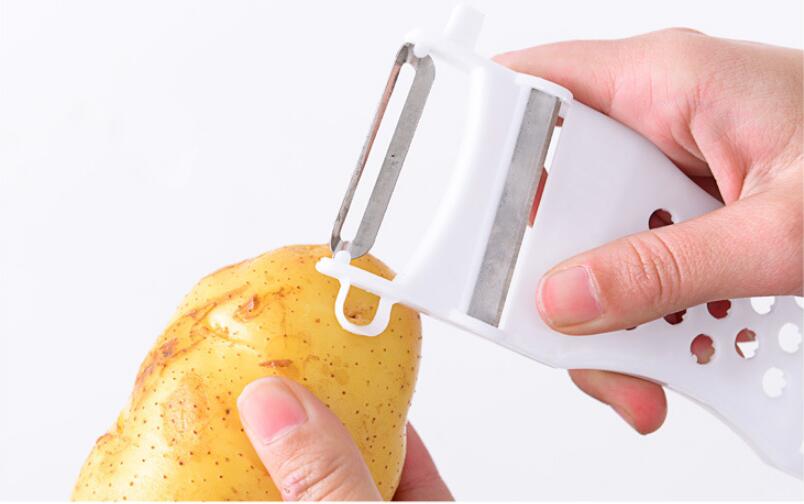1 Pc Multifunctionele Plastic Groente Fruit Rasp Roestvrijstalen Messen Wortel Potato Smerissen Kitchen Tools Ok 0762
