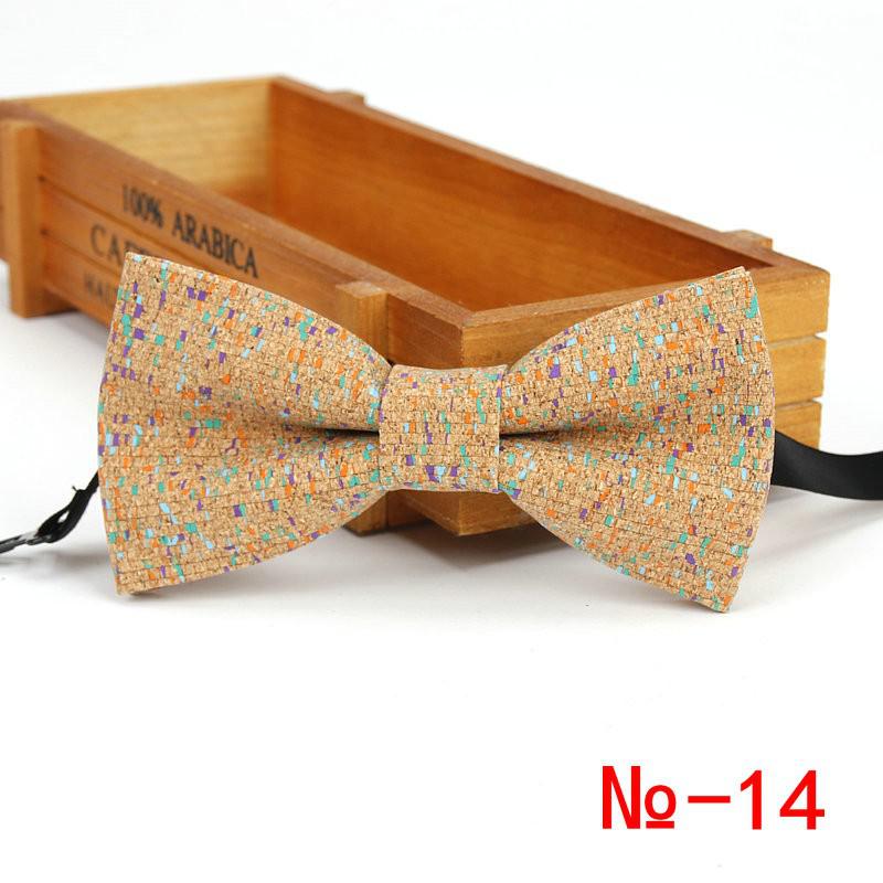 Pajarita de madera de corcho para hombre, pajaritas de madera a rayas Vintage, accesorios de mariposa para boda, negocios informales, Retro, novedad: 14