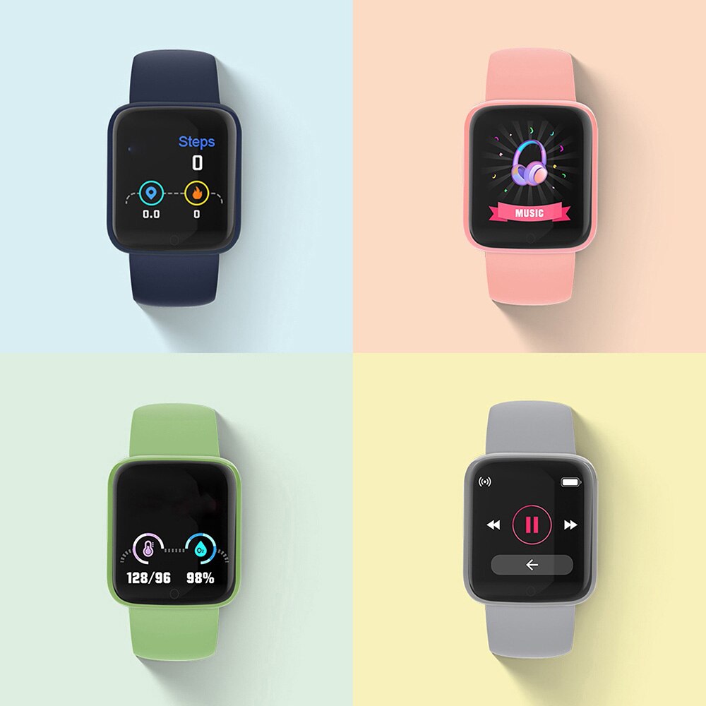 Y68 pro smartwatch bluetooth fitness-tracker sport herzfrequenzmesser blutdruck wasserdicht damen farbarmband für android ios