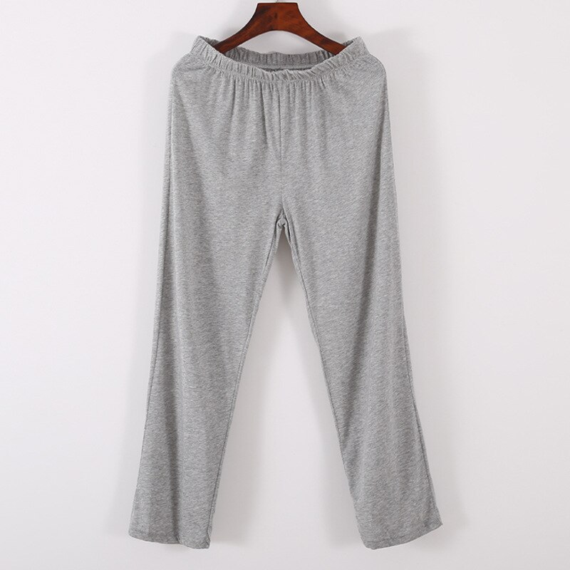 Cotton Solid Pajama Pants For Adluts Home Autumn Spring Trousers Leisure Loose Comfortable Pajamas Men Sleep Bottoms Homewear: D Light Gray / XL