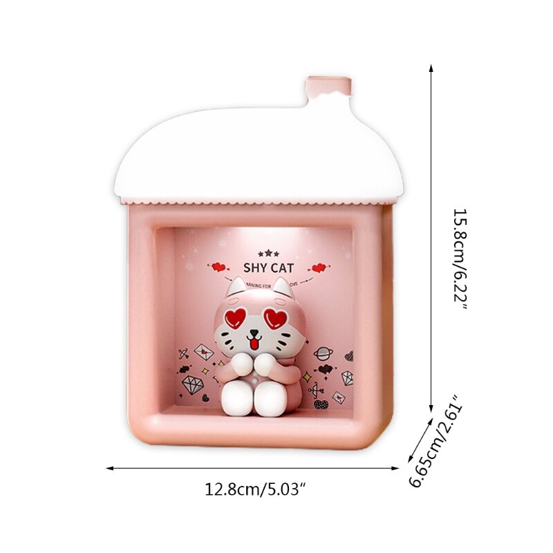 Sneeuw Huis Led Lamp Leuke Cartoon Santa Sneeuwpop Kitty Pop Usb Oplaadbare Wall Mount Tafel Nachtlampje Kerst Decor