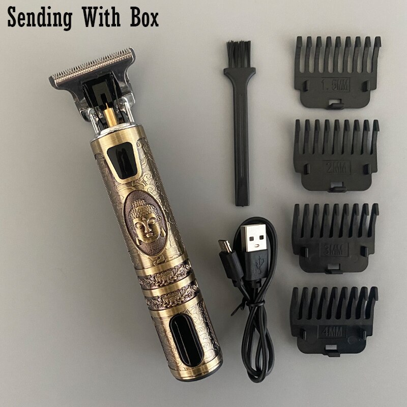 barber 2022 Clipper Trimmer Scheerapparaat Voor Mannen 110V-220V Oplaadbare Draak Haar Snijmachine Vintage T9 tondeuse maszynka do wlosow traş makinesi: buddha LCD