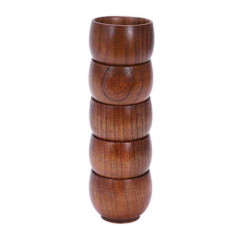5pcs tea set small wooden cup small cup green wooden cup with natural wood wine cup wooden tea drinking cup