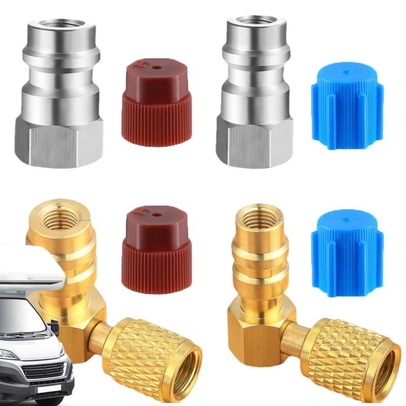 Kit de Adaptadores AC R134A, Acoplador Rápido, Adaptador de Válvula, R12 para R134a, Alta e Baixa Pressão, Ar do carro
