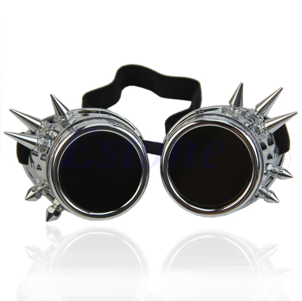 Vintage Victorian Gothic Cosplay Rivet Steampunk Goggles Glasses Welding Punk