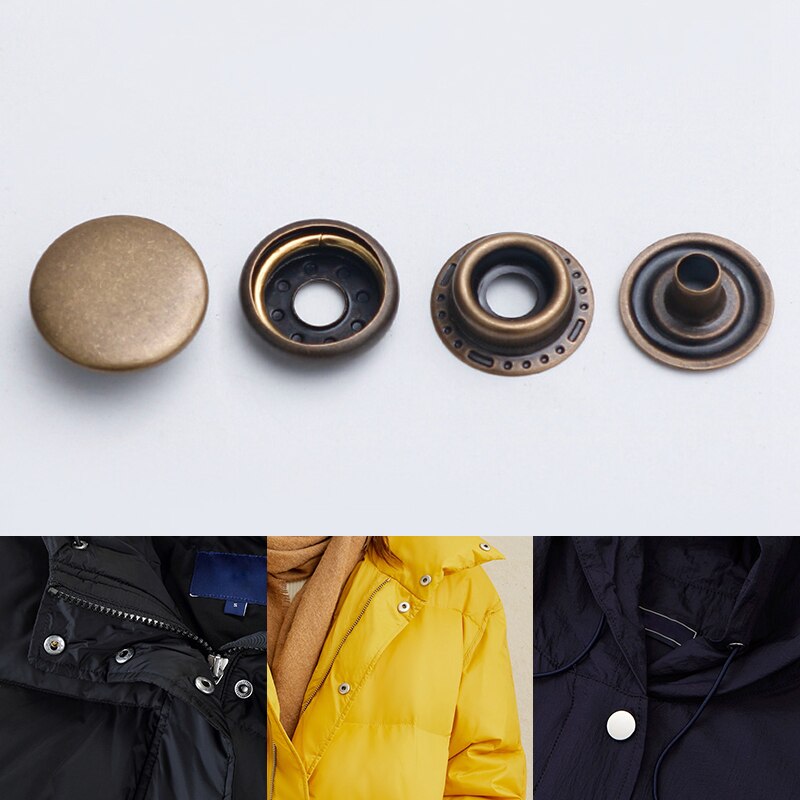 1 Set 12/13/15/17/20Mm Metaal Messing Drukknopen Naaien Knop Snap Fasteners naaien Lederen Craft Kleding Tassen