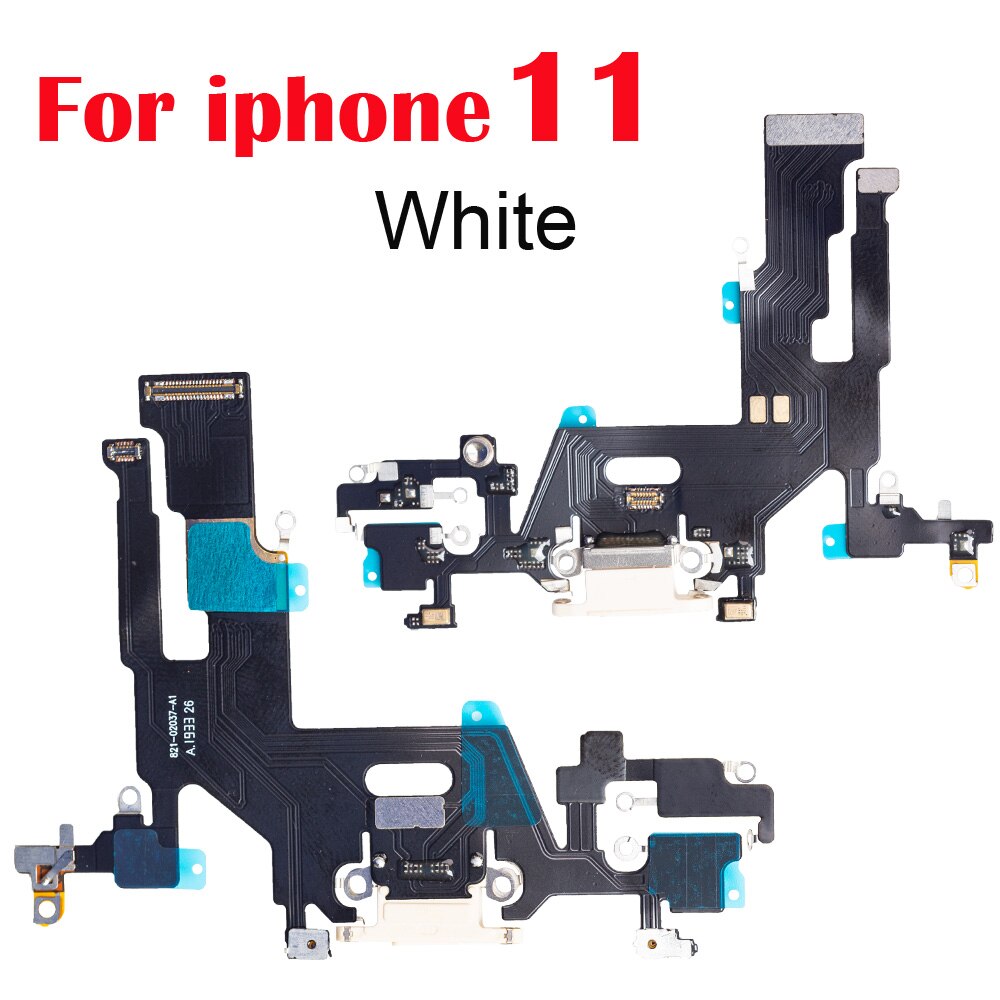 5pcs/lot Charging Port Flex Cable For iPhone 11 Dock USB Charger Connector With Microphone Flex Replacement: white