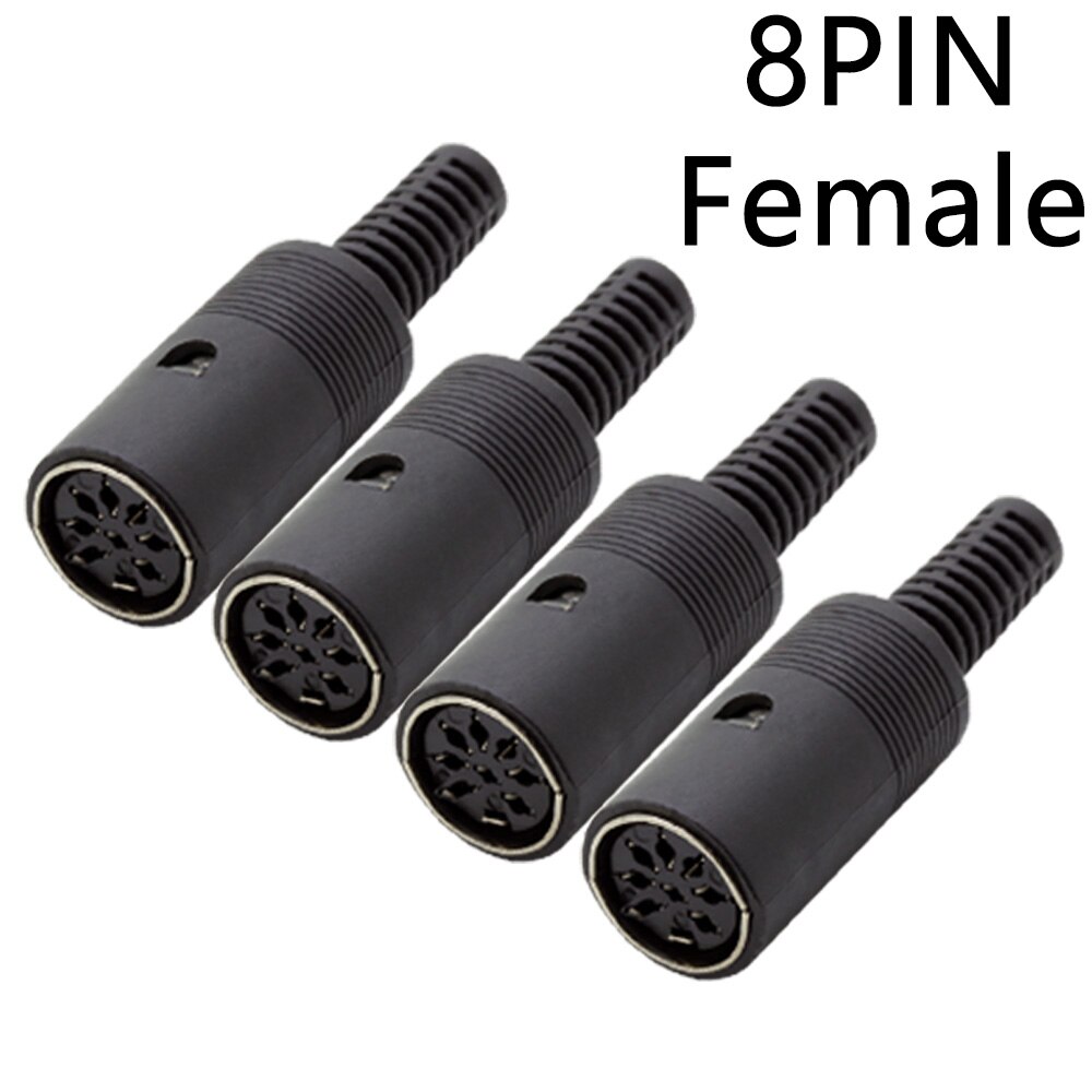 Connecteur DIN DMale/femelle, connecteur de prise DIN 3/4/5/6/7/8/9/13 broches, châssis, montage de câble avec poignée en plastique 10 pièces/lot: 8PIN Female