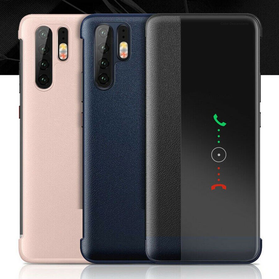 Anzeigen Smart Flip Fall Für Huawei P20 Lite P 20 P20Lite EML-L09 ANE-LX1 fundas Luxus original Magnetischen Halter Leder Telefon abdeckung